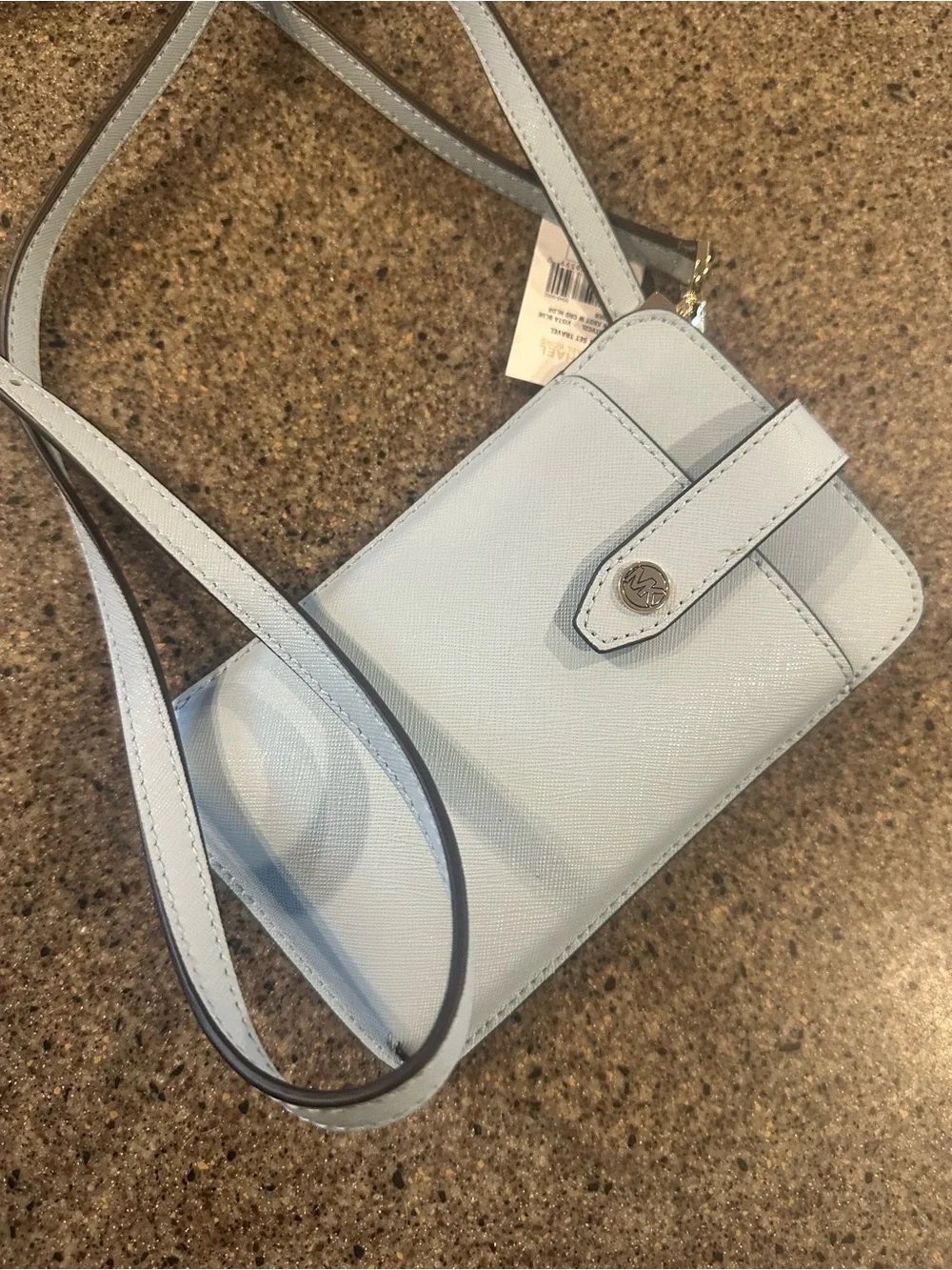 Michael Kors Light Blue Crossbody Card Case with ID Window